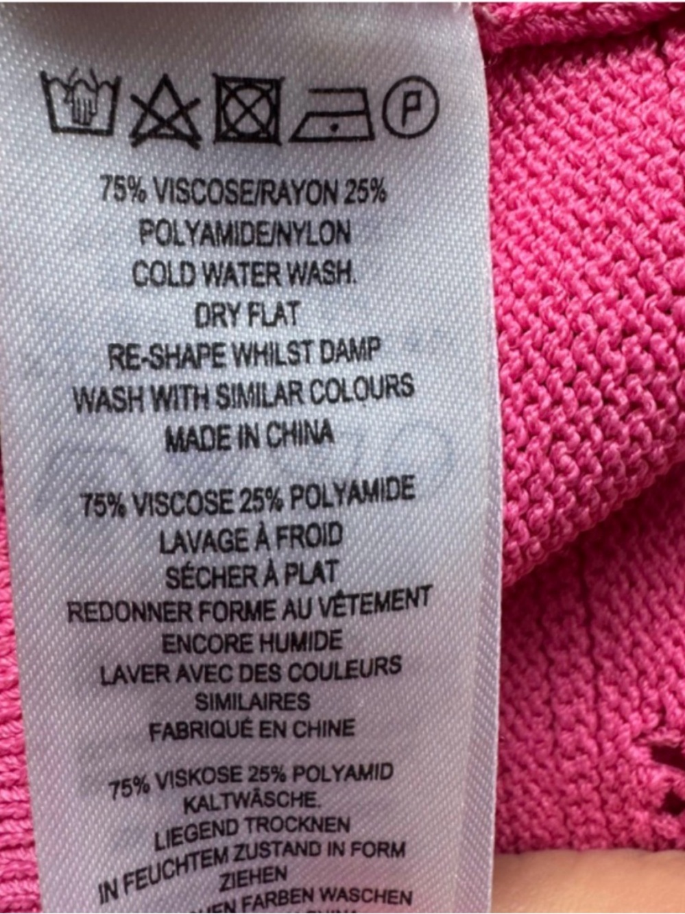 French Connection Pink Pointelle Knit Bodycon Midi Dress | US 6 - Picture 11 of 12